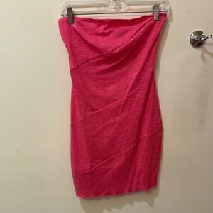 Pink Asymmetrical Mini Dress for Cocktail